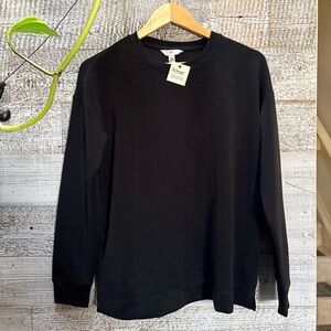 up! | NWT Extra Soft Modal Crew Neck Pullover - Women's M, Black